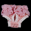 Waterproof Comfortable Pink Drape Pierced Design Floral Chiffon White Lace Dog Physical Pant Pet Supplies Pink M