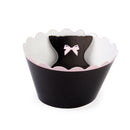 Set Of 24PCS Cute Cupcake Candy Sweets Wrappers With Toppers Wedding Birthday Party Supplies Black