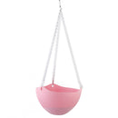 Set Of 2L Capacity Hanging Flowerpot + Iron Chain + Plastic Plug + Black Round Mat For Garden Home Decor Pink