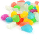 Plastic Glow In The Dark Stone Pebbles Aquarium Fish Tank Flower Pot Road Wall Swimming Pool Decorations Random PACK OF 50PCS