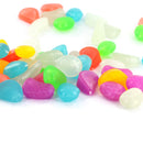 Plastic Glow In The Dark Stone Pebbles Aquarium Fish Tank Flower Pot Road Wall Swimming Pool Decorations Random PACK OF 50PCS