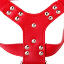 PU Leather Adjustable Chest Strap Dog Puppy Harness Safety Belt Pet Supplies Red