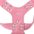 PU Leather Adjustable Chest Strap Dog Puppy Harness Safety Belt Pet Supplies Pink
