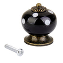 Cute Playful Ceramic Knob Door Window Cupboard TV Cabinet Drawer Handle Pull Black