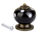 Cute Playful Ceramic Knob Door Window Cupboard TV Cabinet Drawer Handle Pull Black
