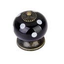 Cute Playful Ceramic Knob Door Window Cupboard TV Cabinet Drawer Handle Pull Black