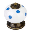 Cute Playful Ceramic Knob Door Window Cupboard TV Cabinet Drawer Handle Pull White