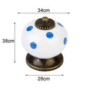 Cute Playful Ceramic Knob Door Window Cupboard TV Cabinet Drawer Handle Pull White