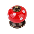 Cute Playful Ceramic Knob Door Window Cupboard TV Cabinet Drawer Handle Pull Red