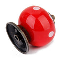 Cute Playful Ceramic Knob Door Window Cupboard TV Cabinet Drawer Handle Pull Red