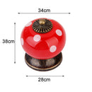 Cute Playful Ceramic Knob Door Window Cupboard TV Cabinet Drawer Handle Pull Red