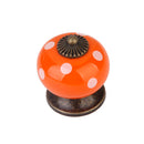 Cute Playful Ceramic Knob Door Window Cupboard TV Cabinet Drawer Handle Pull Orange