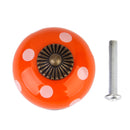 Cute Playful Ceramic Knob Door Window Cupboard TV Cabinet Drawer Handle Pull Orange