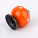 Cute Playful Ceramic Knob Door Window Cupboard TV Cabinet Drawer Handle Pull Orange