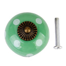 Cute Playful Ceramic Knob Door Window Cupboard TV Cabinet Drawer Handle Pull Green