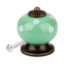 Cute Playful Ceramic Knob Door Window Cupboard TV Cabinet Drawer Handle Pull Green