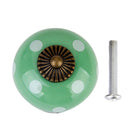 Cute Playful Ceramic Knob Door Window Cupboard TV Cabinet Drawer Handle Pull Green