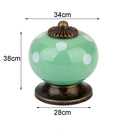 Cute Playful Ceramic Knob Door Window Cupboard TV Cabinet Drawer Handle Pull Green