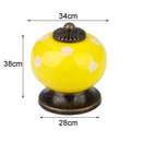 Cute Playful Ceramic Knob Door Window Cupboard TV Cabinet Drawer Handle Pull Yellow