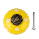 Cute Playful Ceramic Knob Door Window Cupboard TV Cabinet Drawer Handle Pull Yellow