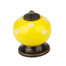 Cute Playful Ceramic Knob Door Window Cupboard TV Cabinet Drawer Handle Pull Yellow