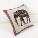 Cotton Linen Blend Knitted Elephant Pattern Cushion Pillow Case Cover Home Office Bedroom Living Room Decor 42 CM