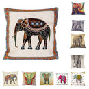 Cotton Linen Blend Knitted Elephant Pattern Cushion Pillow Case Cover Home Office Bedroom Living Room Decor 42 CM