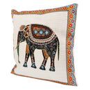 Cotton Linen Blend Knitted Elephant Pattern Cushion Pillow Case Cover Home Office Bedroom Living Room Decor 42 CM