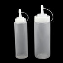 12oz Capacity Plastic Sauce Oil Vinegar Ketchup Mustard Mayonnaise Squeeze Bottle Dispenser for Home Kitchen Hotel Cafe Use White