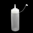 12oz Capacity Plastic Sauce Oil Vinegar Ketchup Mustard Mayonnaise Squeeze Bottle Dispenser for Home Kitchen Hotel Cafe Use White