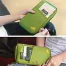 Convenient Multifunctional Travel Document Passport Cellphone Cash Storage Holder Wallet Organizer Bag Blue