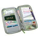 Convenient Multifunctional Travel Document Passport Cellphone Cash Storage Holder Wallet Organizer Bag Rose Red