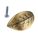 Vintage Bronze Leaf Shaped Cabinet Wardrobe Door Drawer Bin Handle Pull Knob