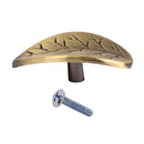 Vintage Bronze Leaf Shaped Cabinet Wardrobe Door Drawer Bin Handle Pull Knob