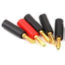 4mm Gold Plated Banana Plug Connectors Adapter Speaker 10pcs Black+Red