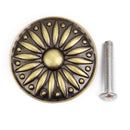 10 xClassic Flower Round Knob Cabinet Drawer Door Pull Handle Retro Closet Brass