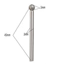 5pcs 45mm Diamond Coated Round Ball Shape Grinding Burrs Bits 3mm Shank