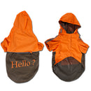 Lightweight PU Leather 3 Buttons Easy Pull Over Style Dog Puppy Raincoat Pet Supplies Orange + Dark Coffee L