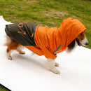 Lightweight PU Leather 3 Buttons Easy Pull Over Style Dog Puppy Raincoat Pet Supplies Orange + Dark Coffee L