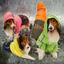 Lightweight PU Leather 3 Buttons Easy Pull Over Style Dog Puppy Raincoat Pet Supplies Orange + Dark Coffee L