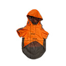 Lightweight PU Leather 3 Buttons Easy Pull Over Style Dog Puppy Raincoat Pet Supplies Orange + Dark Coffee L