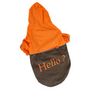 Lightweight PU Leather 3 Buttons Easy Pull Over Style Dog Puppy Raincoat Poncho Pet Supplies Orange + Dark Coffee XXXL