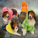 Lightweight PU Leather 3 Buttons Easy Pull Over Style Dog Puppy Raincoat Poncho Pet Supplies Orange + Dark Coffee XXXL