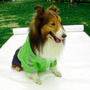Lightweight PU Leather 3 Buttons Easy Pull Over Style Dog Puppy Raincoat Poncho Pet Supplies Green + Dark Grey XXXL