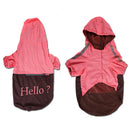 Lightweight PU Leather 3 Buttons Easy Pull Over Style Dog Puppy Raincoat Poncho Pet Supplies Pink + Dark Coffee L