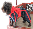 Lightweight PU Leather 4 Buttons Closure Dog Puppy Raincoat Poncho Pet Supplies Red + Black XS