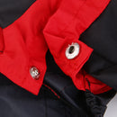 Lightweight PU Leather 4 Buttons Closure Dog Puppy Raincoat Poncho Pet Supplies Red + Black XS