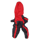 Lightweight PU Leather 4 Buttons Closure Dog Puppy Raincoat Poncho Pet Supplies Red + Black XS