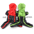 Lightweight Comfortable PU Leather Dog Puppy Raincoat Poncho Apparel Pet Supplies Green + Black XS