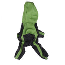 Lightweight Comfortable PU Leather Dog Puppy Raincoat Poncho Apparel Pet Supplies Green + Black S